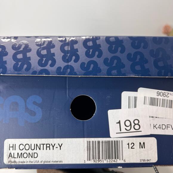 SAS Hi Country-Y Hiking Leather Water Resistant Boot Almond Brown Men 12M - Picture 10 of 11